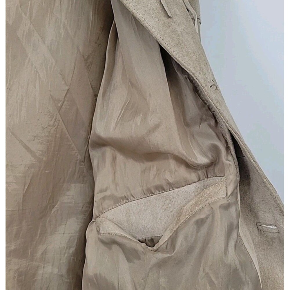 Genelli Mens Leather Fringe Jacket Size XXL Blonde Tan Coat Vintage - Picture 4 of 16